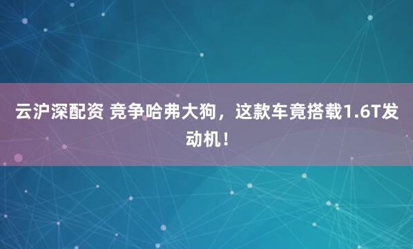 云沪深配资 竞争哈弗大狗，这款车竟搭载1.6T发动机！